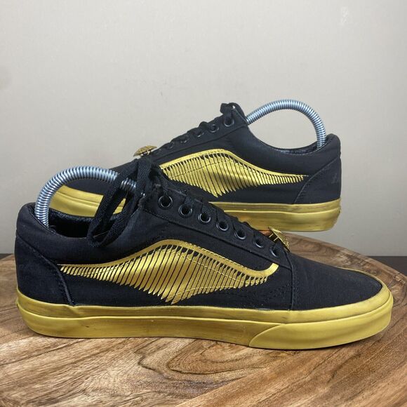 VANS Old Skool Harry Potter Golden Snitch Mens Black And Gold Size 8.5 Shoes - Picture 6 of 9